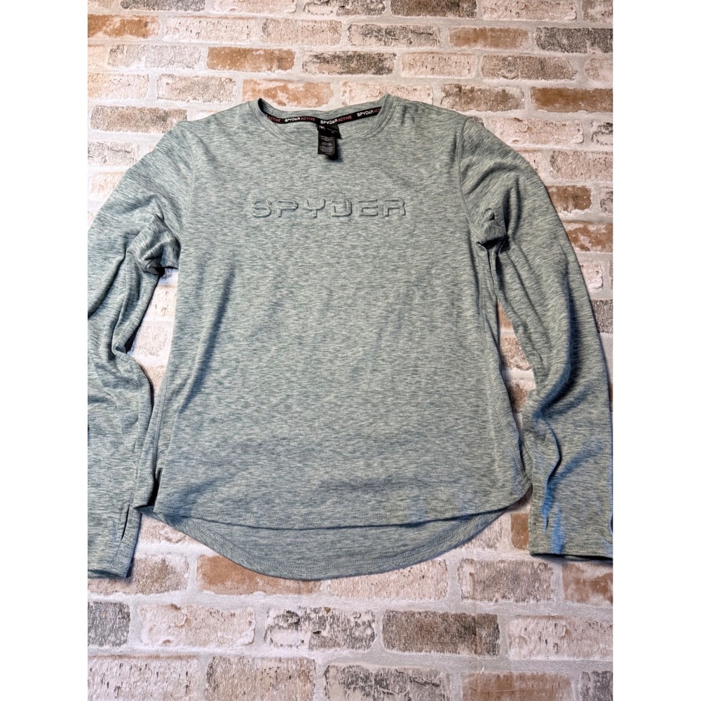 Spyder Active Womens Long Sleeve Performance Top‎ Green Heathered SP1008 Size M